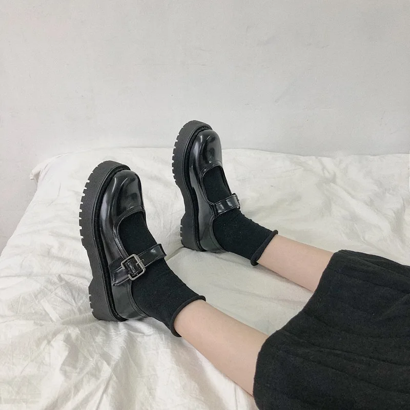 

Small Leather Shoes Female Black 2019 Retro New Style Mori Girl Line Japanese-style Versatile England Summer Solid Color Jane Sh