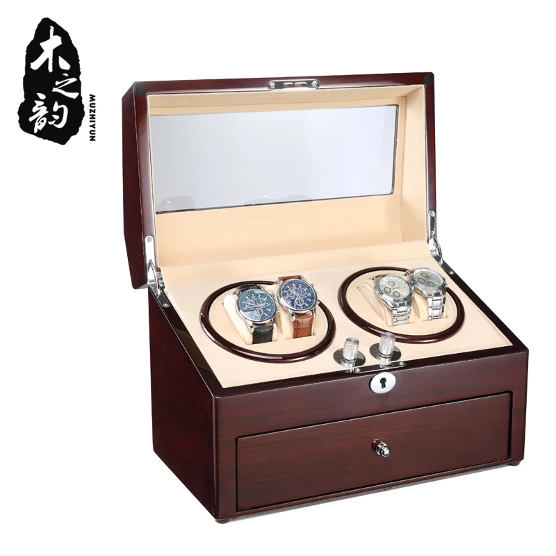 Часы Winder Box чехол для хранения шейкер дисплей автоматический деревянный два