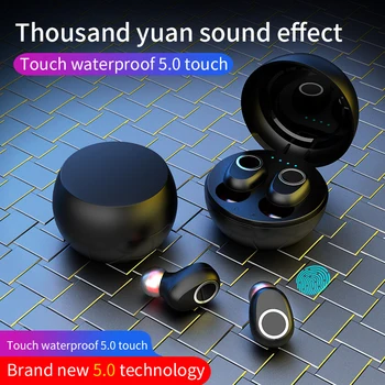 

New TWS Wireless Bluetooth Earphone IPX5 Waterproof Sports Headsets HD Stereo Super Bass Denoise Earbuds With Mic Mirror