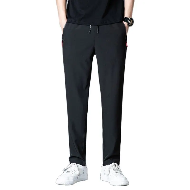 Black Lightweight Casual Trousers Men's 