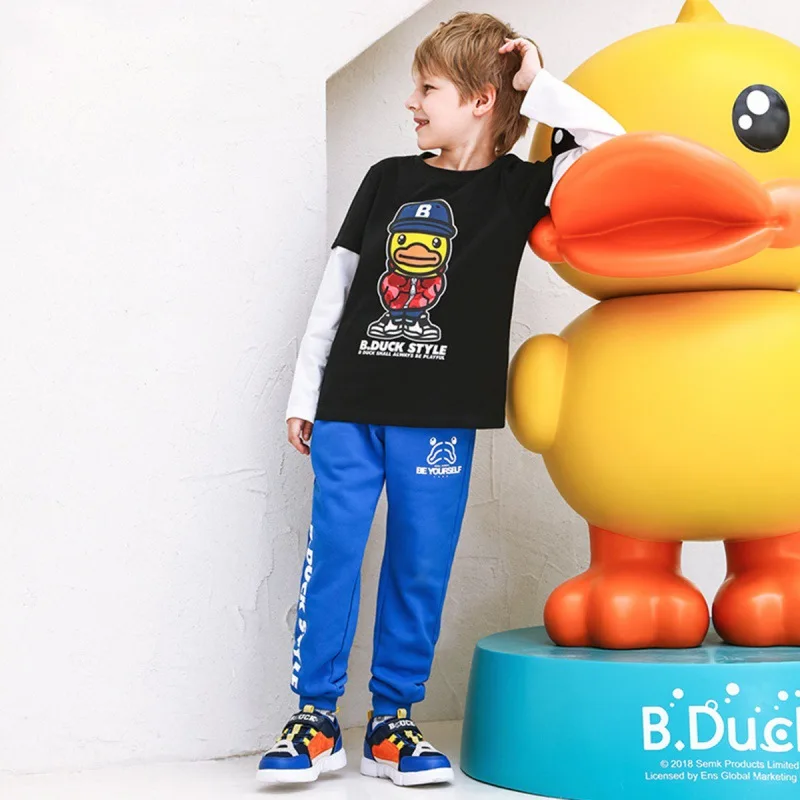 

B. Duck Small Yellow Duck Childrenswear Spring And Autumn Casual Sports Comfortable Versatile BOY'S Pants Children Knitted Pants