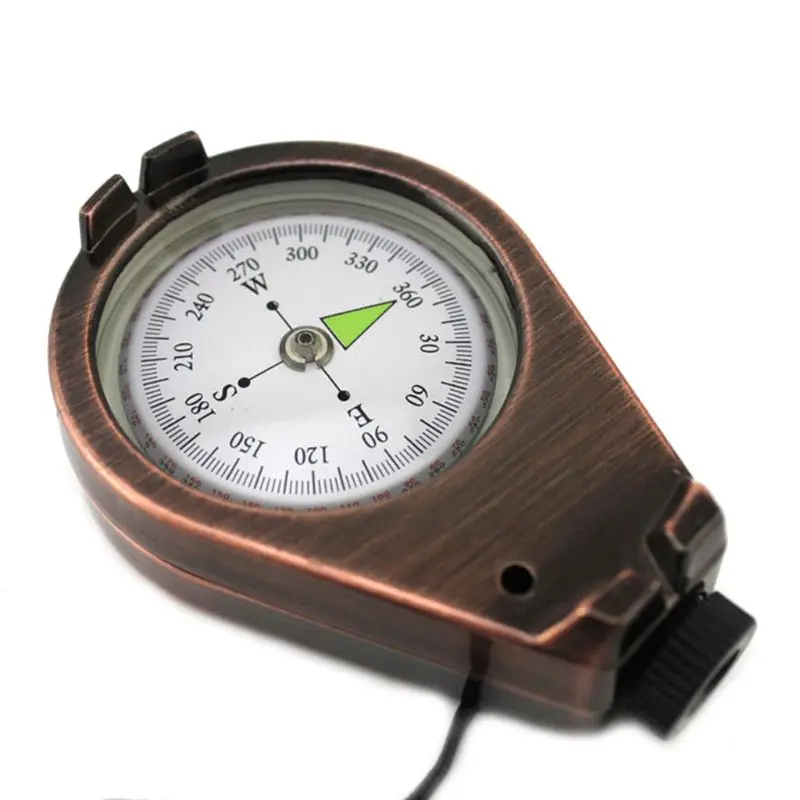 

Sturdy Zinc Alloy Compass With Lanyard Waterproof Pocket Size Outdoor Camping Hiking Gear Portable Adventure Survival Accessory