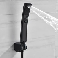 Waterfall 2 Function Hand Held Shower Head High Pressure Rain Shower Sprayer Set Water Saving Brushed