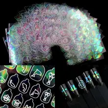 Лидер продаж 6/12/24 листов Многоцветный Nail Art Виниловые наклейки Высокое качество 3D ногтя полый трафарет на клейкой основе Стикеры s для салона