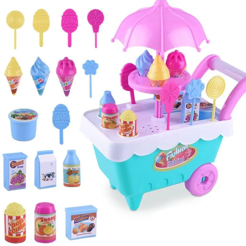 16 шт. мини-игрушечная тележка для мороженого, конфетная тележка, Детские ролевые игры, игрушки для дома, развивающие игрушки для детей, кухонная игрушка в подарок
