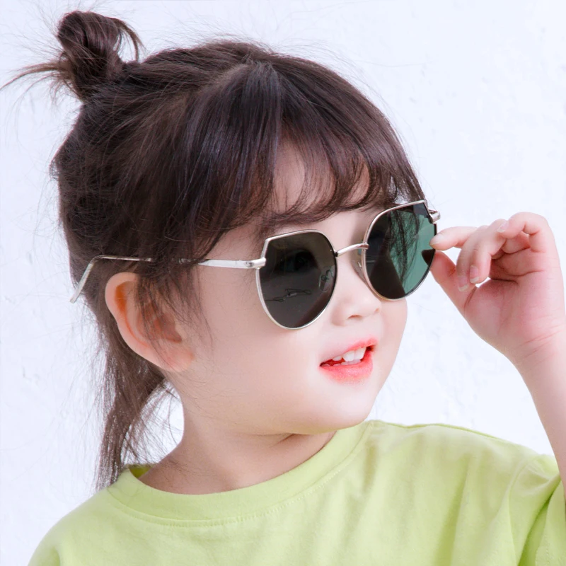 

Kids Metal Sunglasses for Girls Vintage Irregular Cute Baby Sun Glasses Uv400 Children Infant Oculos Gafas De Sol Mujer 2020