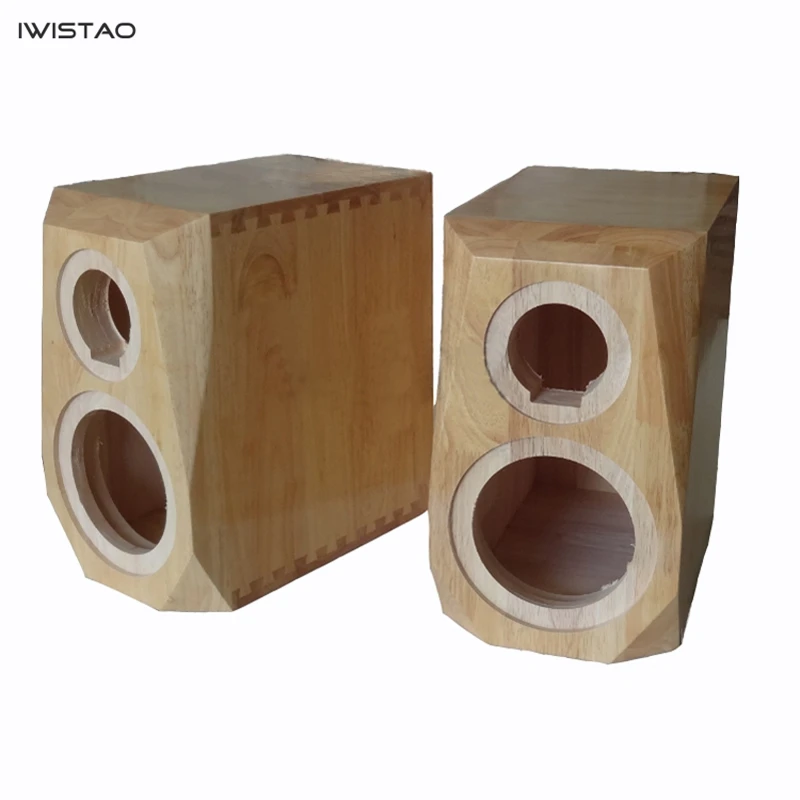 IWISTAO HIFI 2 Way 6.5 Inches Bookshelf Solid Wood Empty Speaker