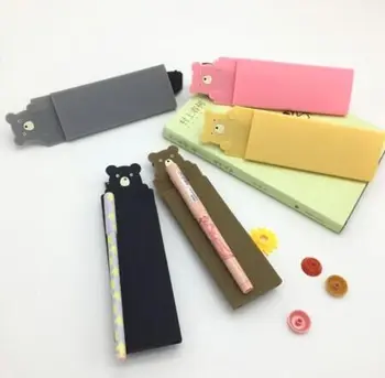 

silicone simple color cute pencil bookmake bag for students kids