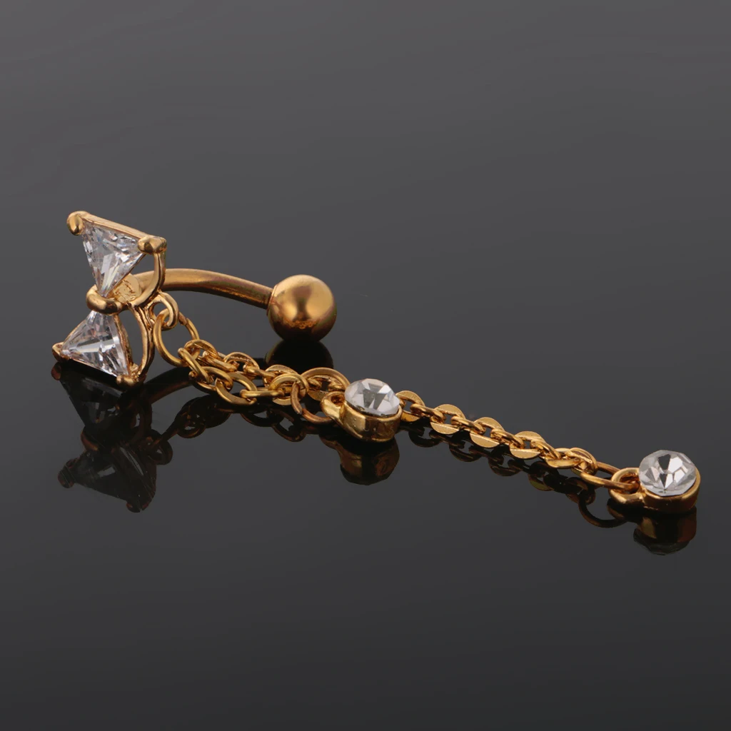 Belly Button Rings Gold silver color Bow tie Navel Rings Nombril Knot Bellys Body Piercing Jewelry