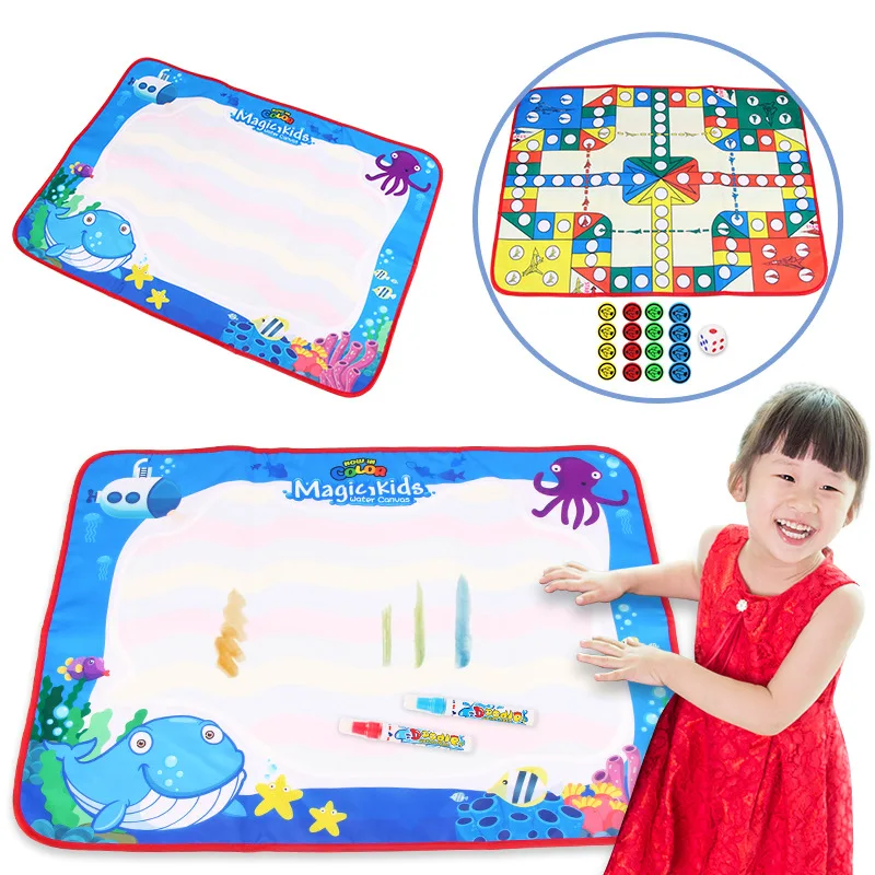 

Children Rainbow-colored Magic Water Canvas Aeroplane Chess Game Doing Homework Blanket Graffiti Painted Educational Early Child