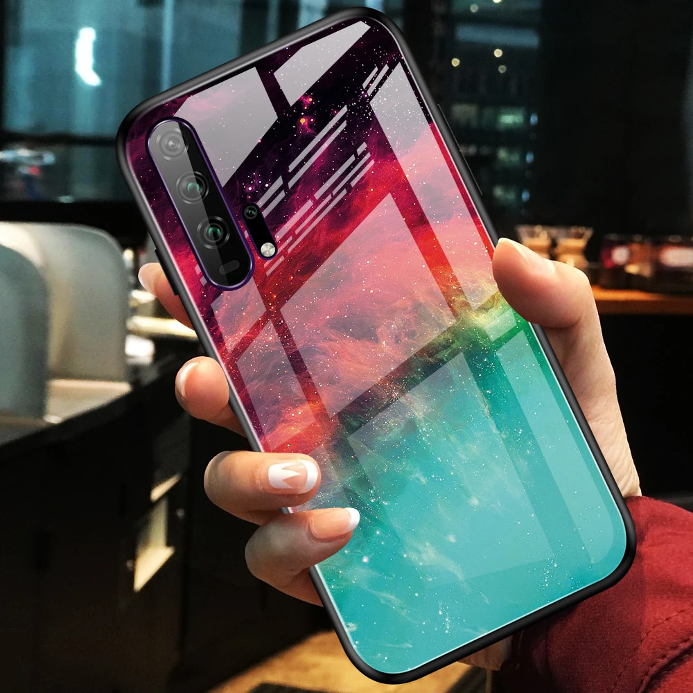 Phone Case for Huawei Honor 20s 20 Case Marble Tempered Glass Soft Tpu Frame Back Case 2