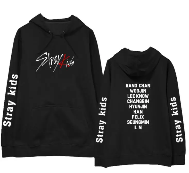 Детская толстовка с капюшоном Kpop Straykids тонкая флисовая для девочек корейский