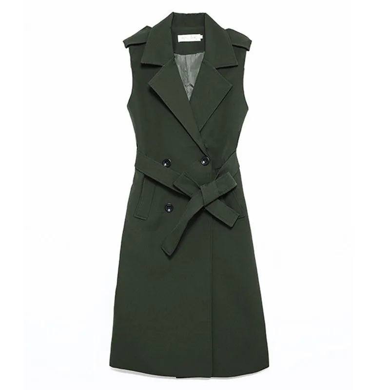 

2020 New Autumn Winter Sleeveless Coat Vest Women Elegant Office Ladies Tops Casual Long Vest Female Waistcoat Women Plus Size