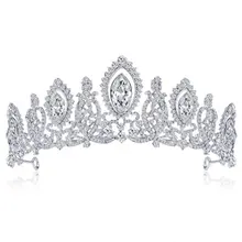 Горный хрусталь оголовье сплав тиара Корона Модные Свадебные короны, тиары волос обруч свадебные аксессуары для головных уборов