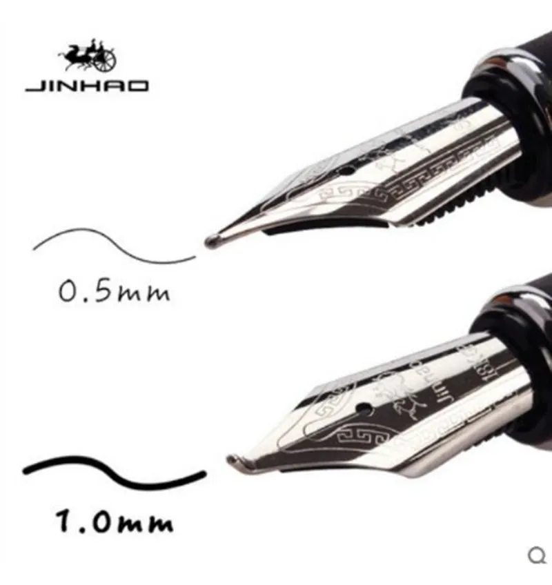 JINHAO X450 класса люкс 0,5 или 1,0 мм наконечник Металл Китайская каллиграфия перьевая ручка, канцелярские принадлежности для офиса, школьные принадлежности, бренд ручек молочного цвета