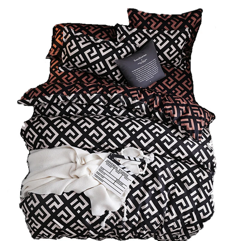 

Classic Bedding Set Linen Bed Duvet Cover Sets Leopard 3pcs Super King Size Bed Linens Queen Bed Home Bedding Cotton Bedclothes