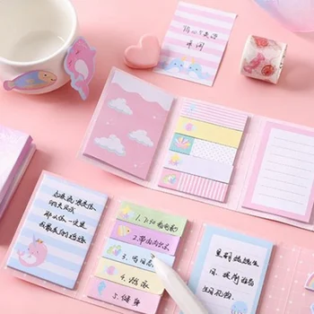 

Lovely Happy Ocean Unicorn Whale 6 Folding Memo Pad N Times Sticky Notes Memo Notepad Bookmark Gift Stationery Random Delivery