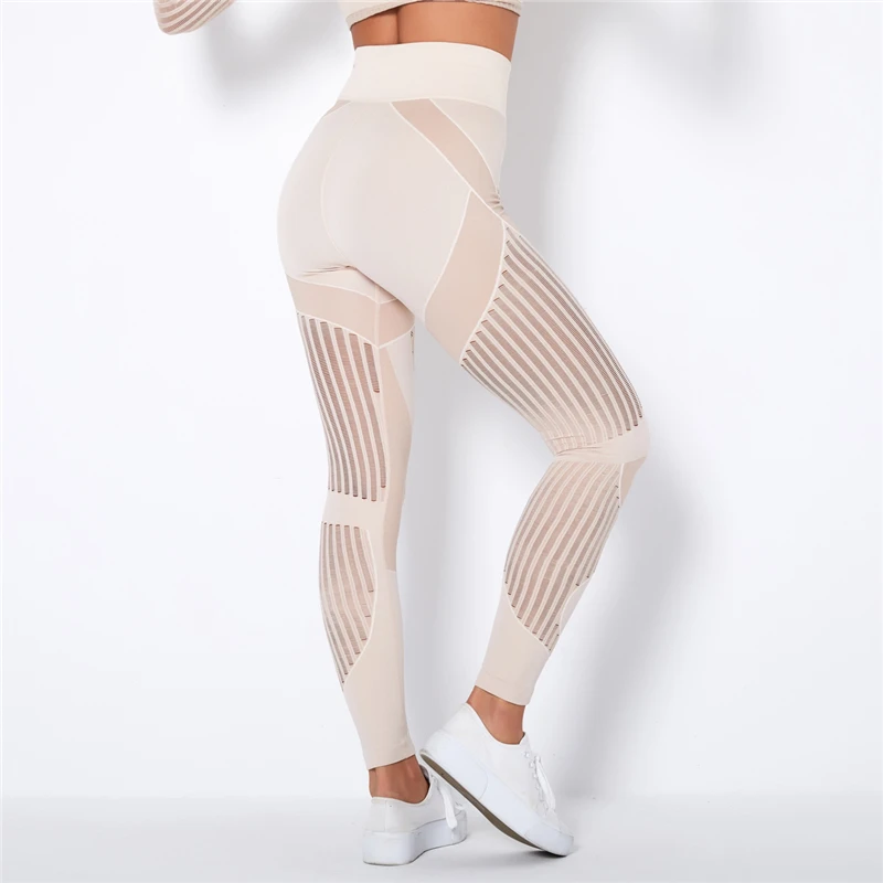 Seamless Leggings High Waist Winter Clothes Women Pants Women Yoga Gym Leggings Sport Workout With Mesh sports leggings yoga pants female tights