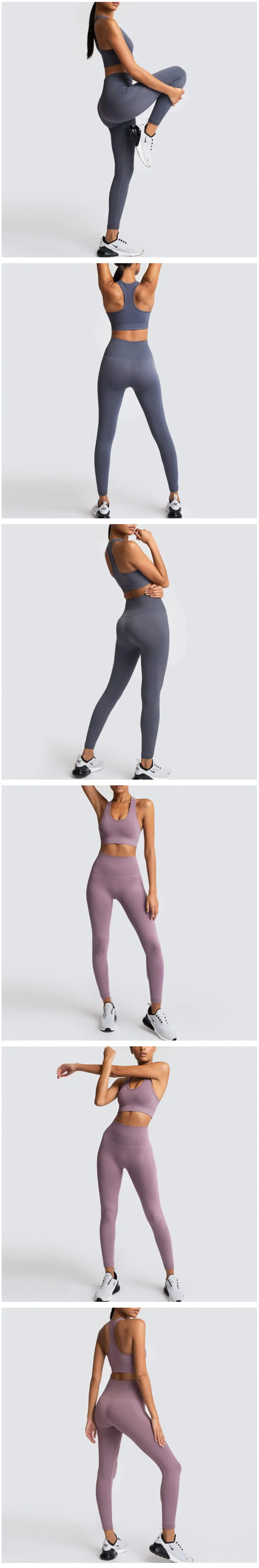 2021 Women's Yoga Set Seamless Sportswear 2-Piece Gym Yoga Clothes Sports Bra + Leggings Running Wear Skinny Sports Set Suits L