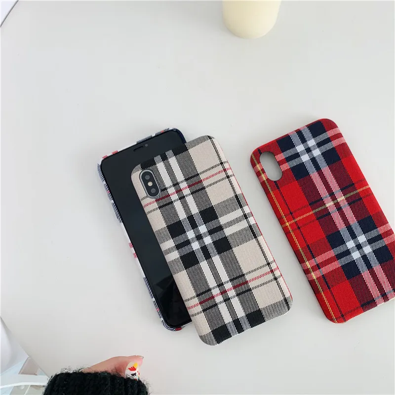 Клетчатый узор модный дизайн зимний чехол для мобильного телефона для iphone 6 6s 7 8 plus x xr xs max 11 pro max