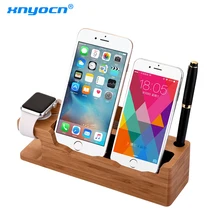 Station de charge en bambou pour téléphone portable, support de chargeur pour Apple iPad iPhone X 8 7 Plus 6 6S Plus 5s SE pour apple Watch