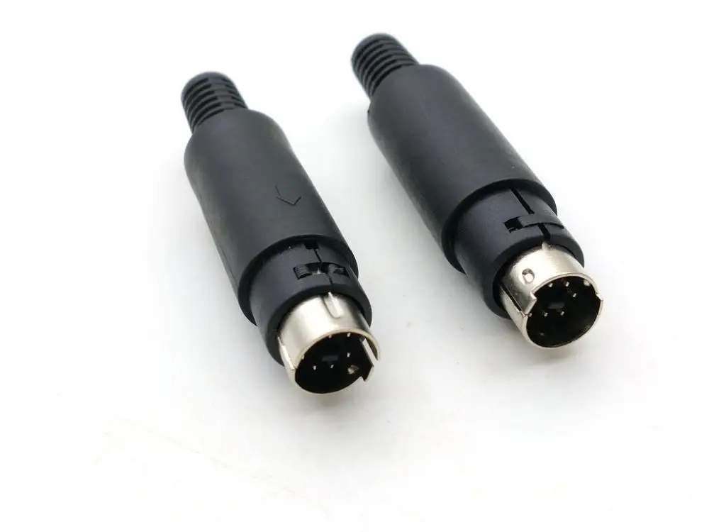 50 шт. мини 7 Pin DIN штекер с пластиковой ручкой пайки кабели адаптер|plug male|plugs plasticplug
