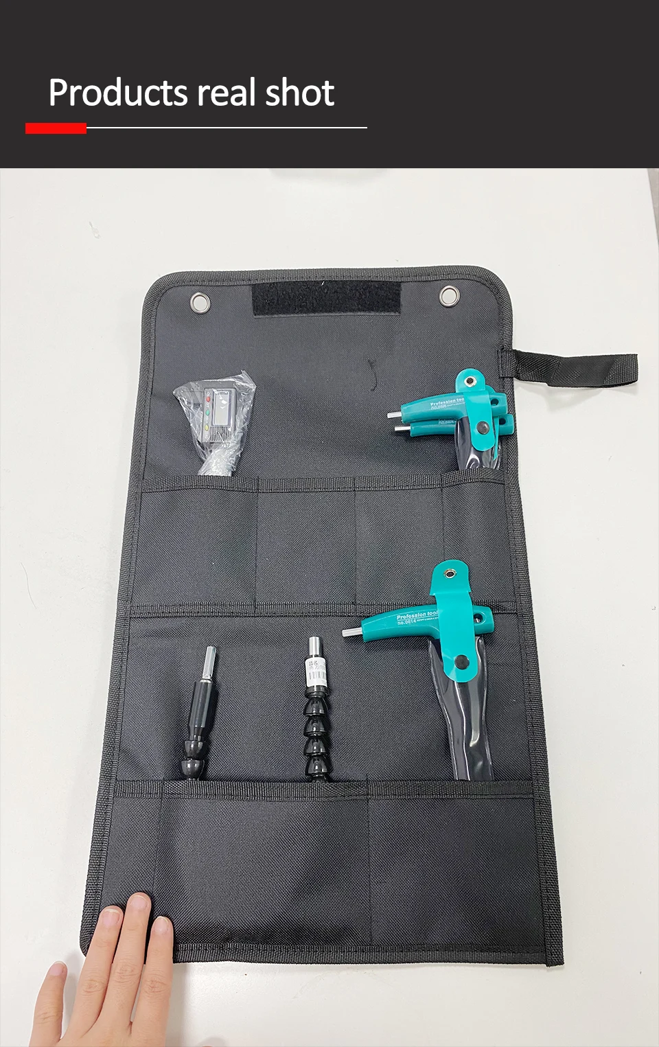 Oxford Cloth Pocket Tool Bag Knife Bag with 7 Pockets Portable Durable Storage Pockets Black Roll Bag Carry Case Bag best tool backpack