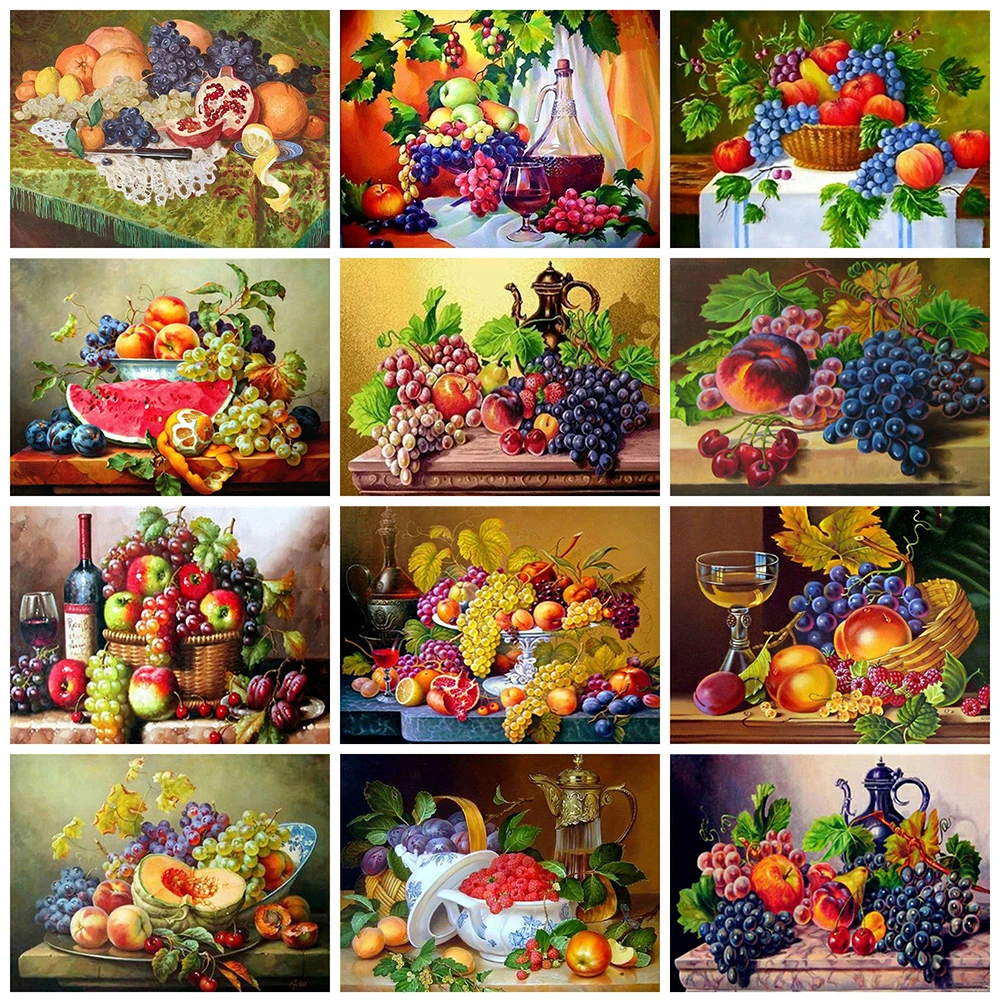 Diamond Painting Cross-Stitch Rhinestone Fruit Home-Decor Mosaic Full Square Embroidery