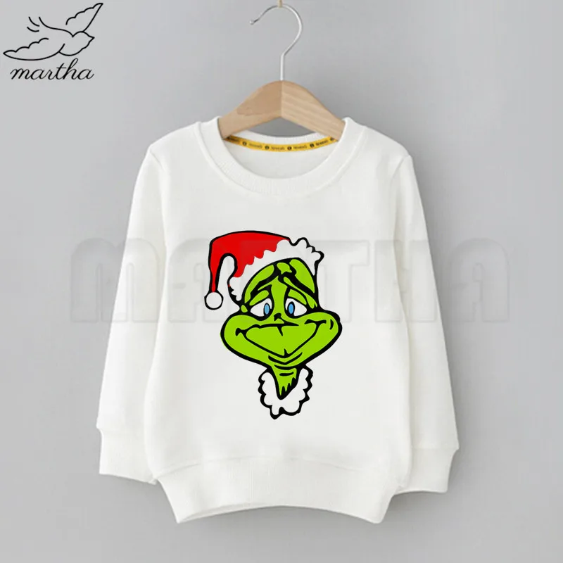 E Grinch/Детские толстовки с капюшоном и забавным принтом; толстовки с капюшоном для мальчиков; Детский свитер; повседневные толстовки; осенне-зимняя толстовка с капюшоном - Цвет: E