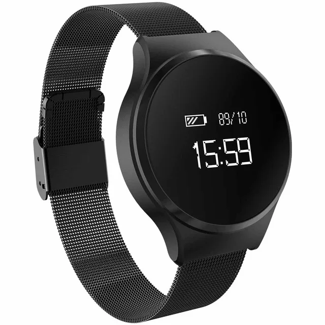 A68 Bluetooth круглый экран Смарт-браслет часы пульсометр кислородный спортивный шагомер кровяное давление для мужчин и женщин фитнес-трекер - Цвет: Черный
