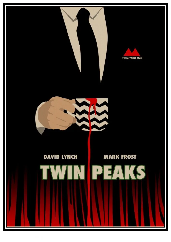Настенная Клейкая Пленка Twin Peaks ВИНТАЖНЫЙ ПЛАКАТ в стиле ретро из крафт бумаги