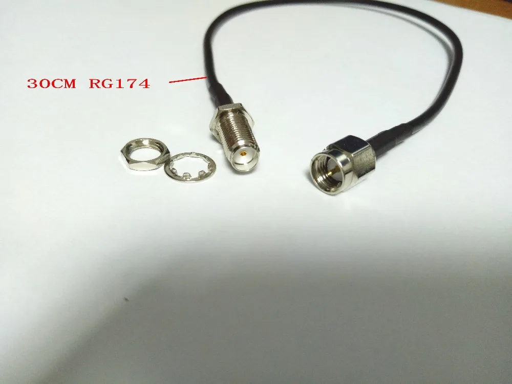 10 шт. коаксиальный кабель RG174 30 см штекер SMA гнездо с гайкой перегородка Новинка |