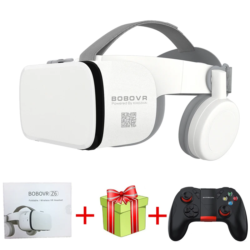 Новые Bobo vr Z6 VR очки беспроводные Bluetooth наушники VR очки Android IOS Удаленная реальность VR 3D картонные очки - Цвет: Bundle 5