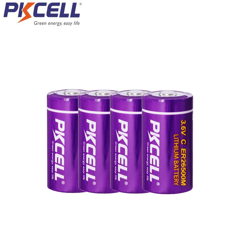 4 шт. PKCELL ER26500M 3 6 V 6500MAH C размер Li-SOCl2 (тип питания) ER26500 литиевые батареи заменить