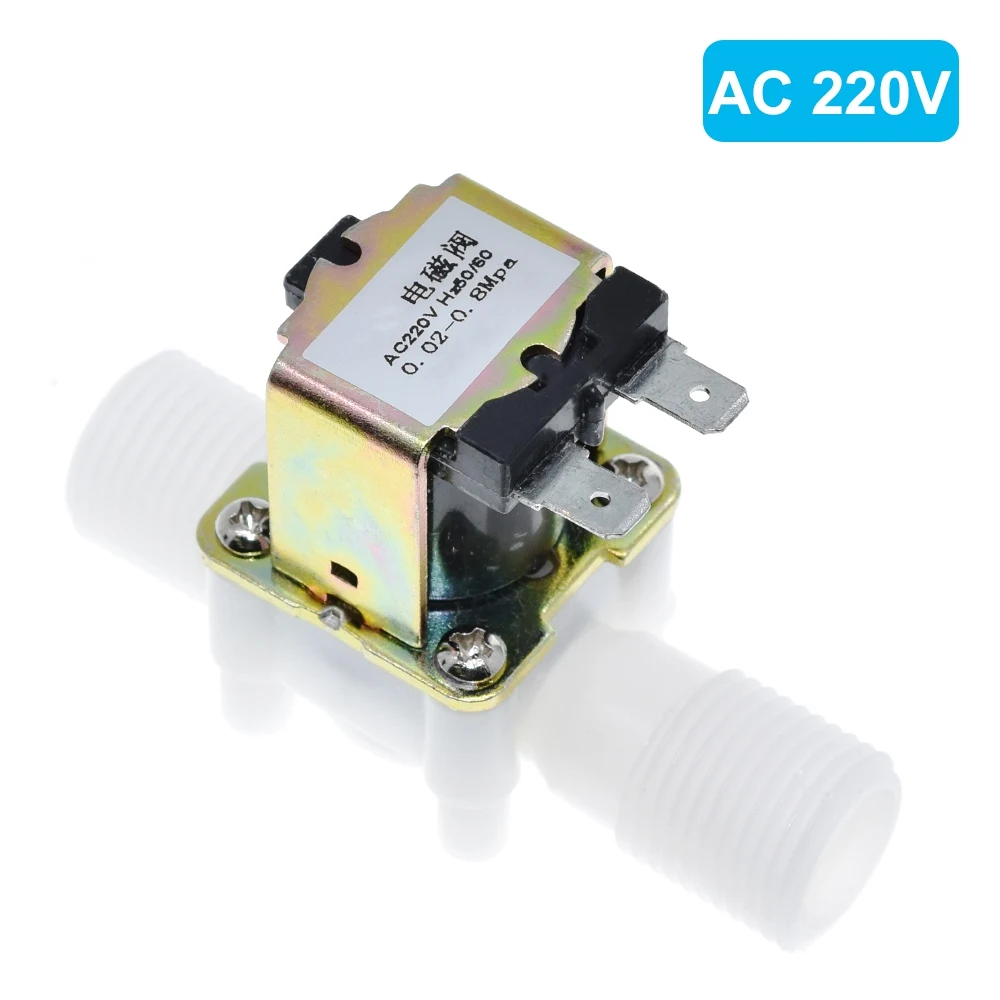 1/2" Plastic Solenoid Valve 12V 24V 220V Magnetic Washing Machine Dispenser Drinking Water Pneumatic Pressure Controller Switch