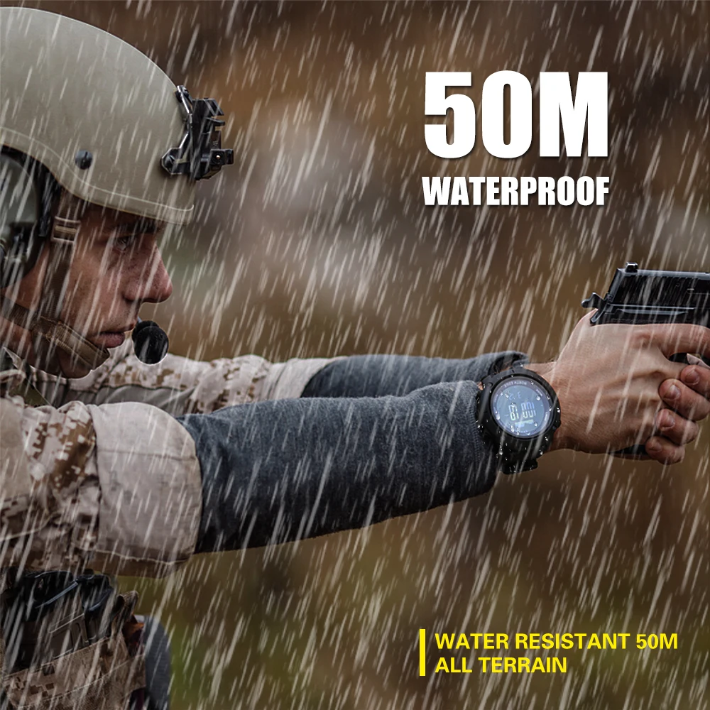 Северная режущая кромка 50 м водонепроницаемые уличные цифровые спортивные часы Многофункциональный альтиметр барометр компас мировое время шагомер унисекс