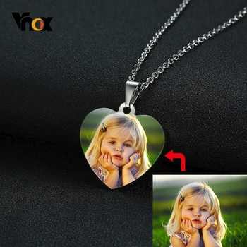 

Vnox Customized Photo Picture Necklace for Women Men Stainless Steel Jewelry Personalize Image Unique Gift with 20/24 inch Chain
