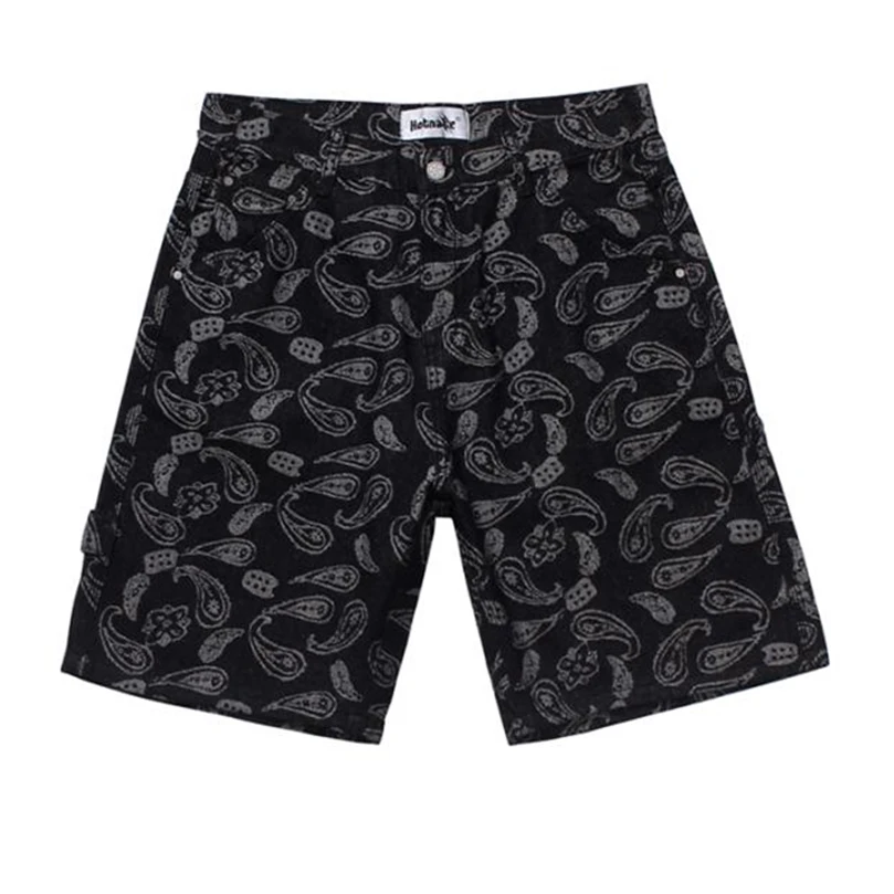 남성용 짧은 데님 브랜드 반다나 스트레이트