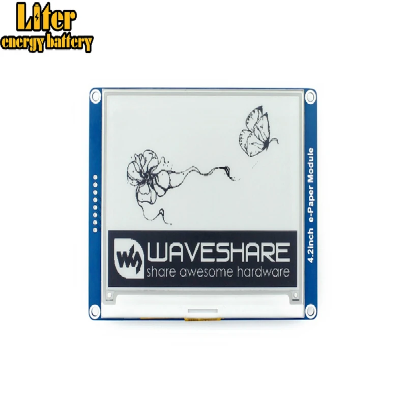 

Waveshare 4.2''e-paper, 400x300,4.2inch E-Ink display module,Display color: black,white. No backlight ,wide angle,SPI interace,