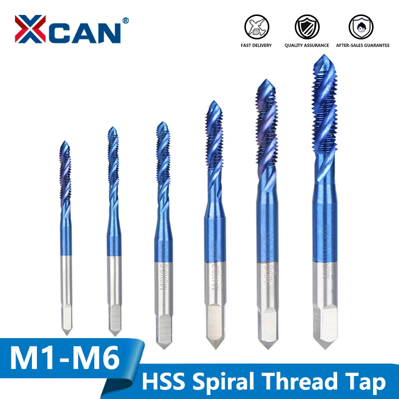 Xcan Metric Screw Tap 1pc Hss M2m6 Thread Tap Nano Blue Coated Machine