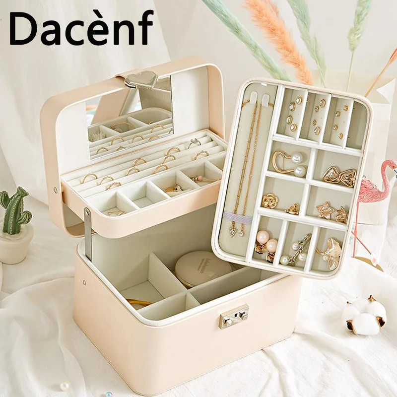 

PU Leather Jewelry Box Storage Box Ring Display Lady Case Portable Jewelry Organizer for Necklaces Earrings