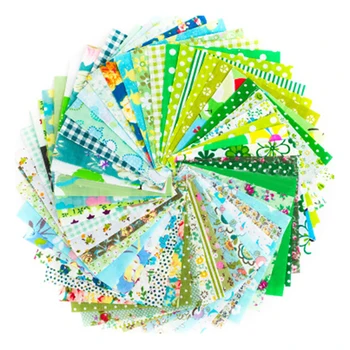 

50pcs Cotton Fabric Set DIY Sewing Patchwork Crafts Mixed Pattern Assorted