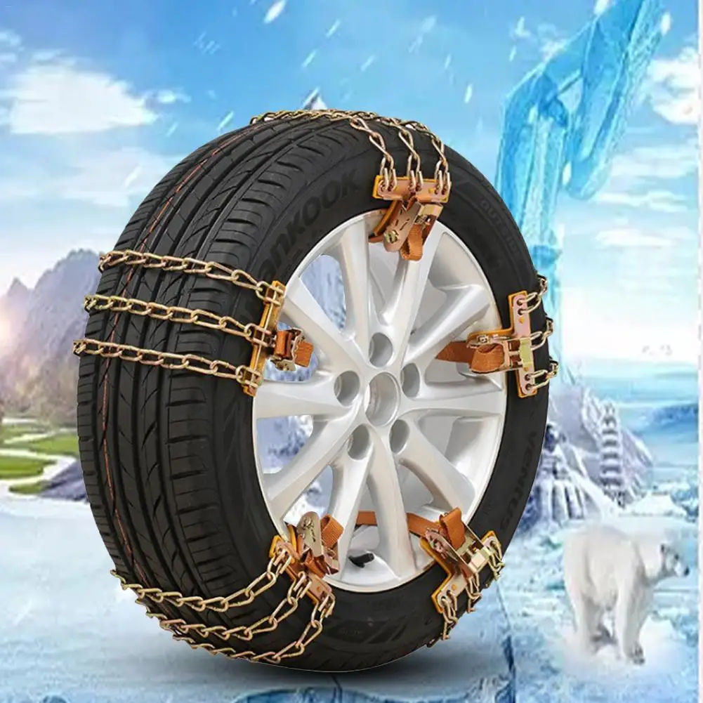 SUV Car Tyre Winter Roadway Safety Tire Snow Emergency Chain Adjustable Anti-skid Safety Balance Double Snap Skid Wheel Chains
