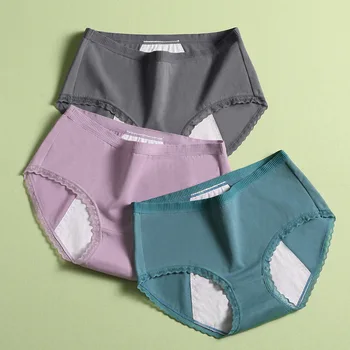 

Mid-waist Physiological Pants Period Underwear Women Panties Leak Proof Menstrual Briefs Warm Uterus Dropshipping