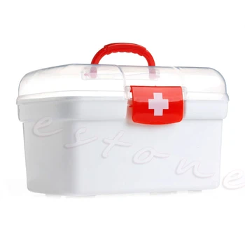 

Double Layer Health Box Medicine Chest Handle First Aid Kit Storage Organizer