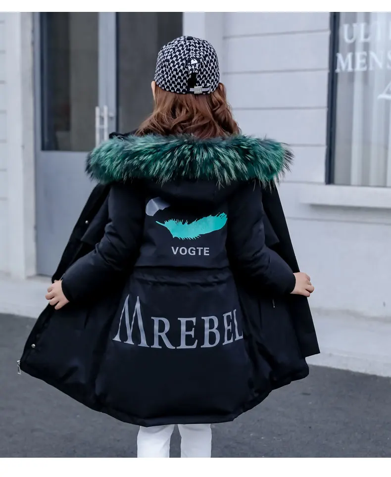 Girl Winter Jacket Coat Fashion Children Winter Down Cotton Jacket Girl Clothing Kids Clothes Warm Thick Long Coats 3-14Y