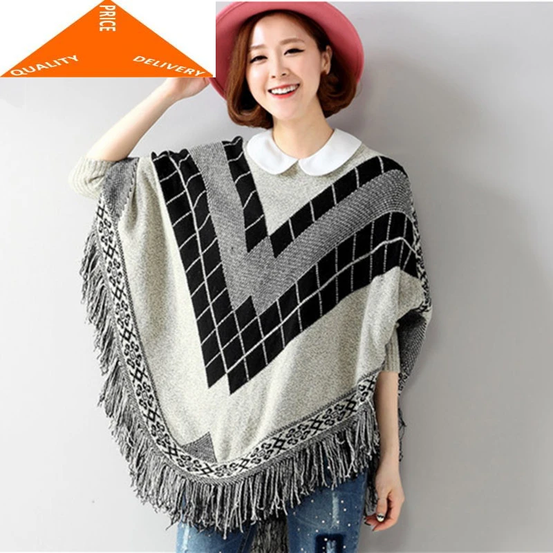 Женская одежда Зимний вязаный свитер в Корейском стиле с винтажным принтом