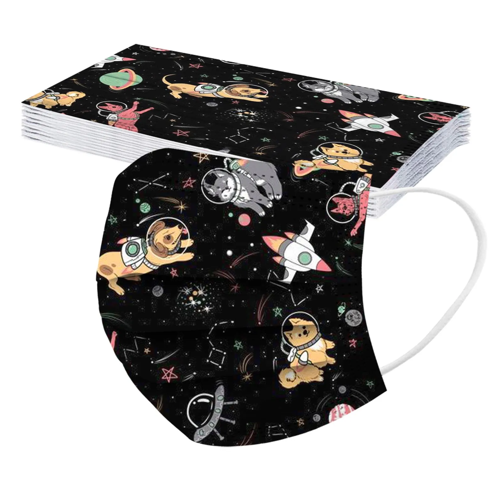 10/50pcs Mascarillas Children's Disposable Mask Star Printed Three Layer Protective Breathable Face Mask ndustrial 3Ply Ear Loop 4