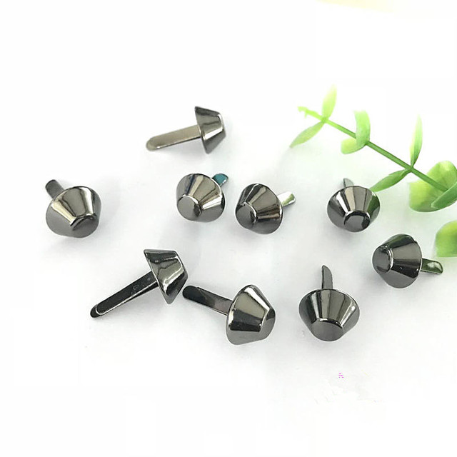 12*6mm Luggage Parts Rivet Bag Accessories Manual Metal Bag Bottom Nail Foot Nail Diy Parts Alloy Two-legged bucket nail