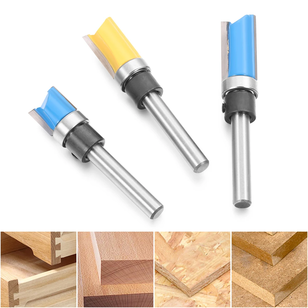 

Pattern Flush Trim Straight Engraving Carbide Tipped Woodworking Tools Milling Cutter 1/4 Inch Shank 1/2inch Dia Router Bit
